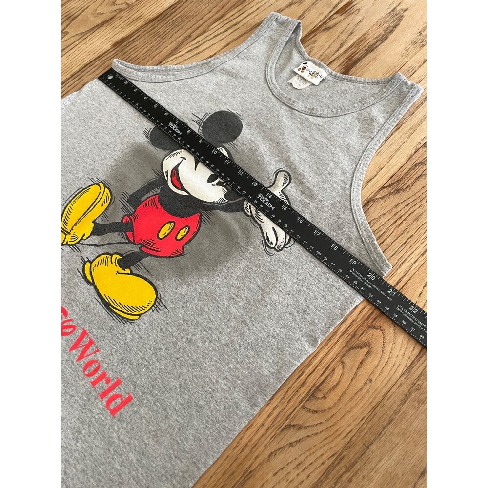 VTG  Walt Disney World Mickey Mouse Tank Top Womens M Gray 90s - Picture 5 of 6